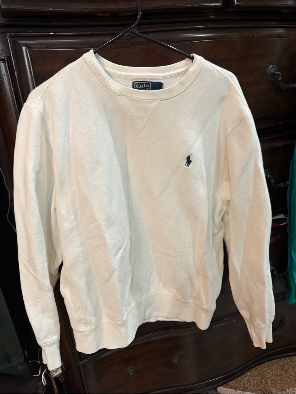 Ralph Lauren Polo Cream Crewneck with Navy Pony